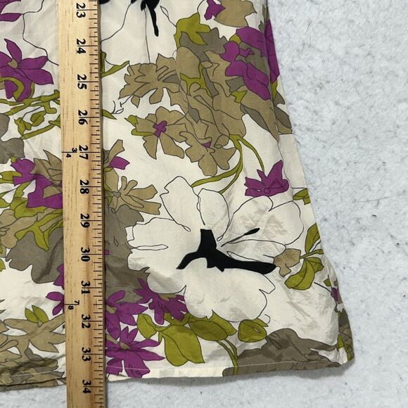 Ann Taylor LOFT Petites Women's 4P Silk Blend Floral A-Line Empire Waist Dress - Picture 8 of 11